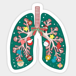 Respiratory Therapist a Lung Christmas Lights RT Nurse Design Sticker